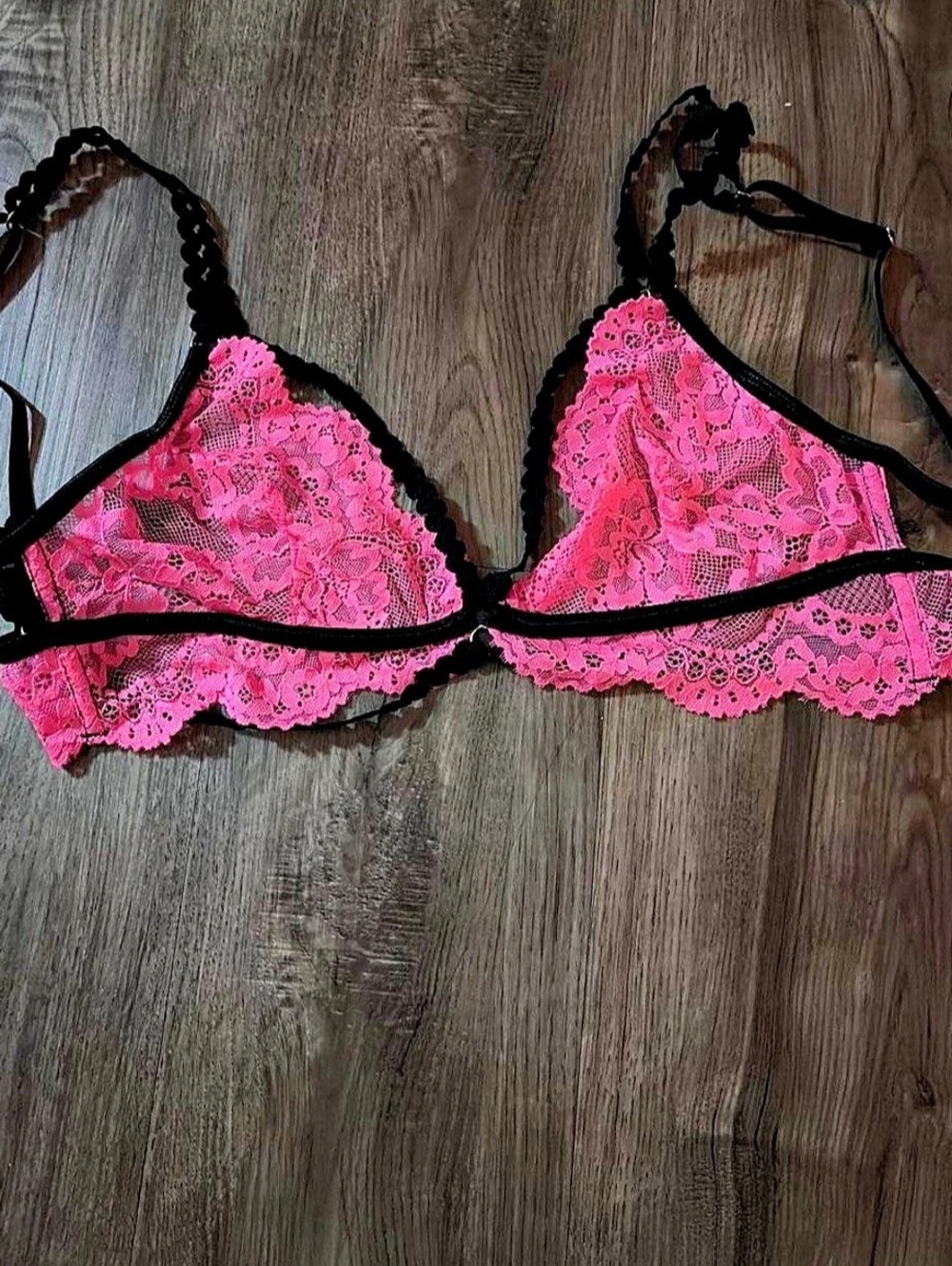 Pink & Black Lace Bra Like New